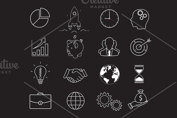 Business icons set in Graphics - product preview 4