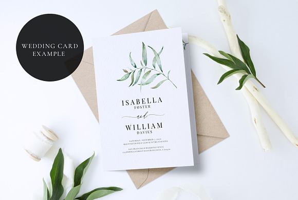 Peony leaves and 5x7 card Mockup in Print Mockups - product preview 6