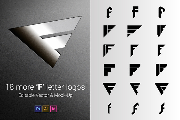 18 F Letter Logos - Vector & Mock-Up