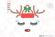 Christmas Reindeer Face SVG DXF EPS