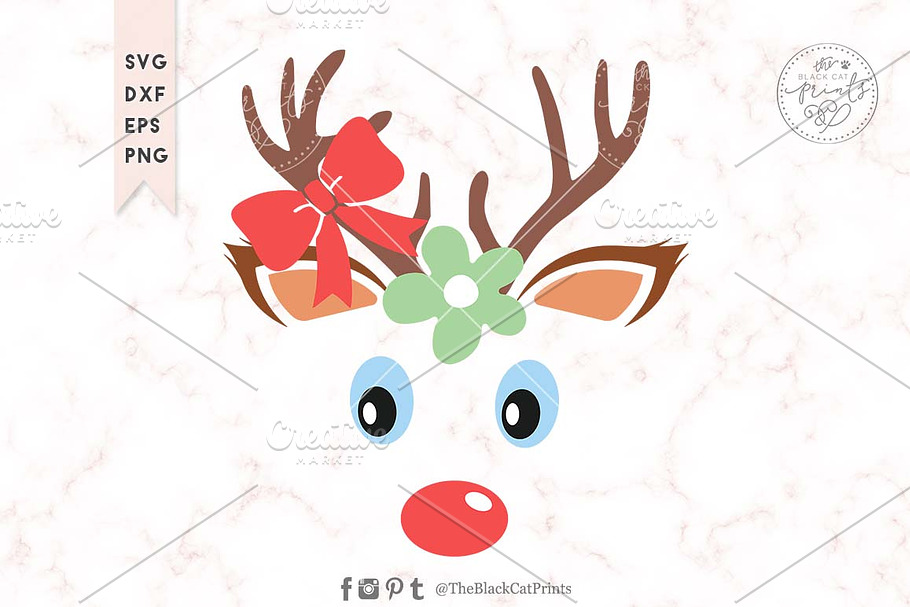 Baby Reindeer face SVG DXF EPS PNG in Illustrations - product preview 8