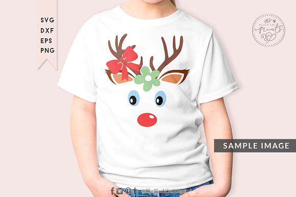 Baby Reindeer face SVG DXF EPS PNG in Illustrations - product preview 1
