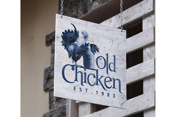 Old Chicken Logo Template in Logo Templates - product preview 3
