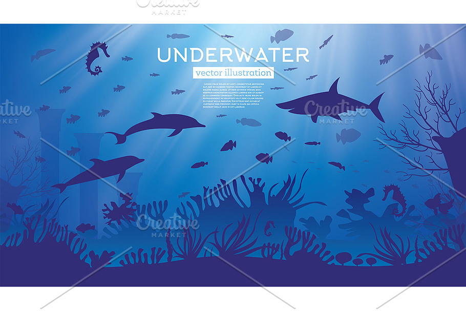 Underwater Sea or Ocean Background  in Illustrations - product preview 8
