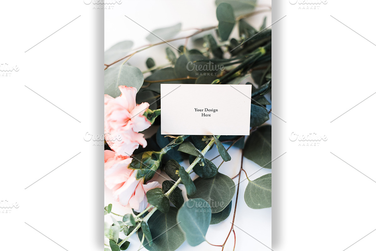 Floral Business Card PSD Mockup in Templates - product preview 8