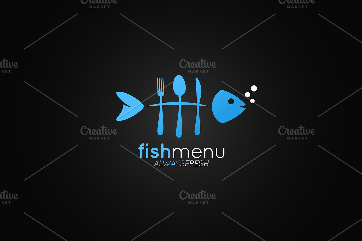 Fish logo menu.  in Illustrations - product preview 8