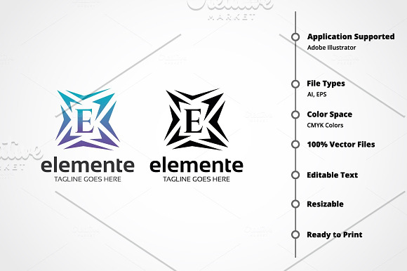 Letter E - Elemente Logo in Logo Templates - product preview 4