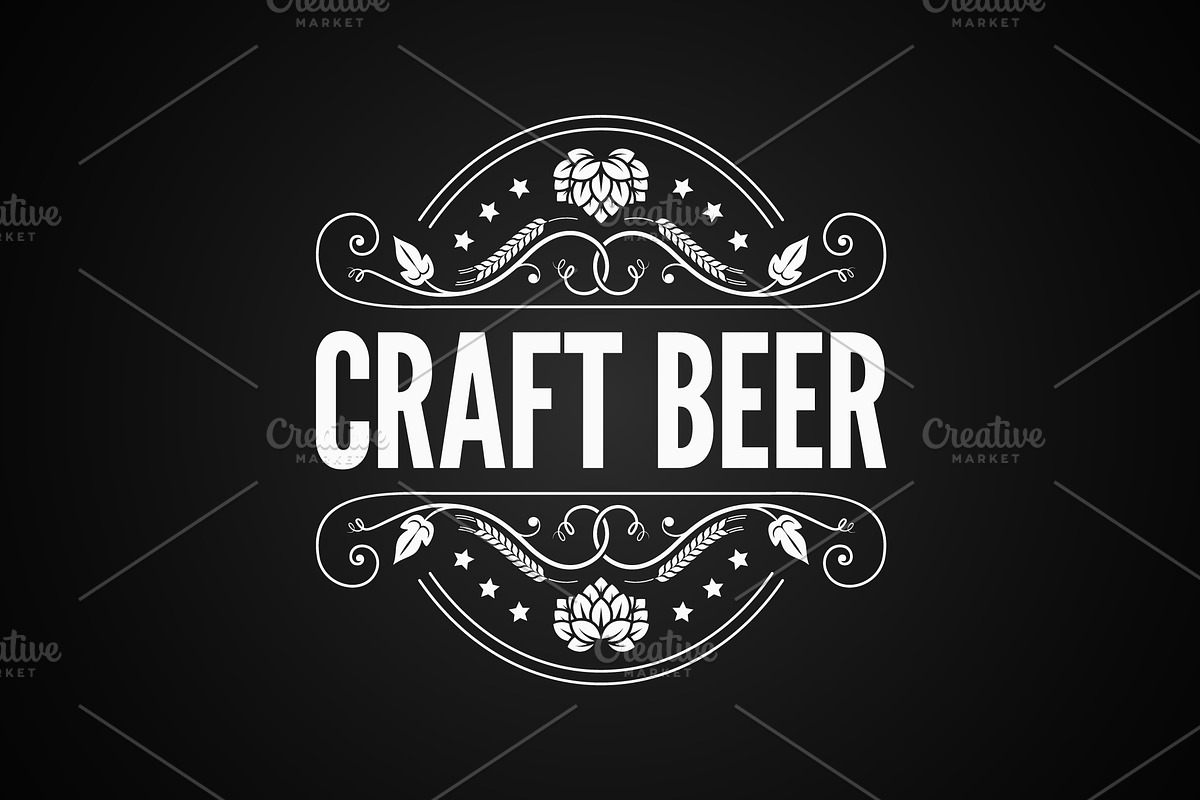 Beer vintage label. Craft beer logo  in Illustrations - product preview 8