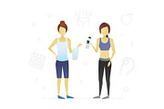 Two women after sports training