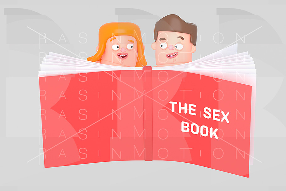Young couple reading a sex book in Illustrations - product preview 8