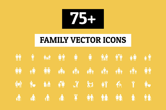 75+ Family Vector Icons in Graphics - product preview 1