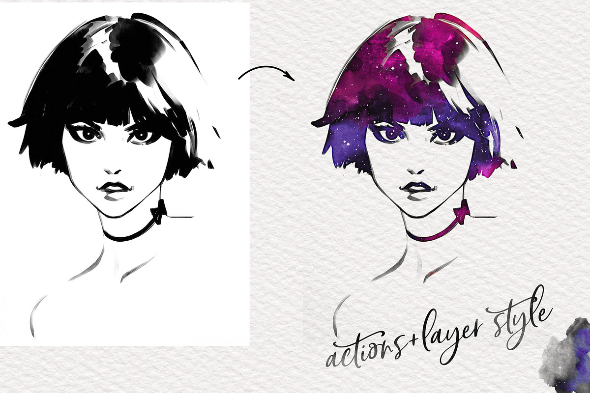 WATERCOLOR TWO-TONE Photoshop in Photoshop Layer Styles - product preview 8