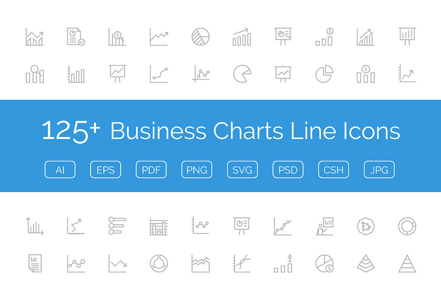 125+ Business Charts Line Icons in Graphics - product preview 8