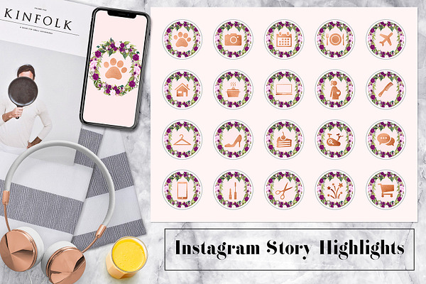 Floral Instagram Story Icons
