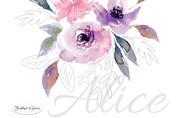 Pink Florals, Roses, Bouquets in Illustrations - product preview 1