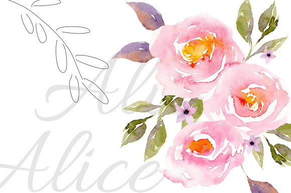 Pink Florals, Roses, Bouquets in Illustrations - product preview 3