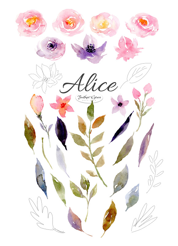 Pink Florals, Roses, Bouquets in Illustrations - product preview 9