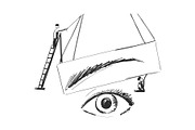 Vector illustration of brows. For