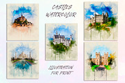 Castles Watercolor for Print