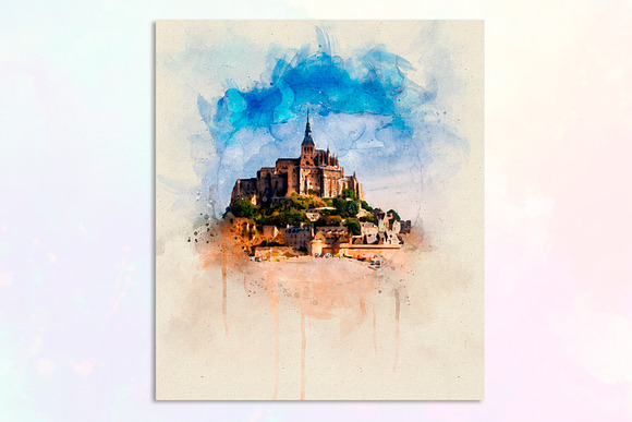 Castles Watercolor for Print in Illustrations - product preview 2