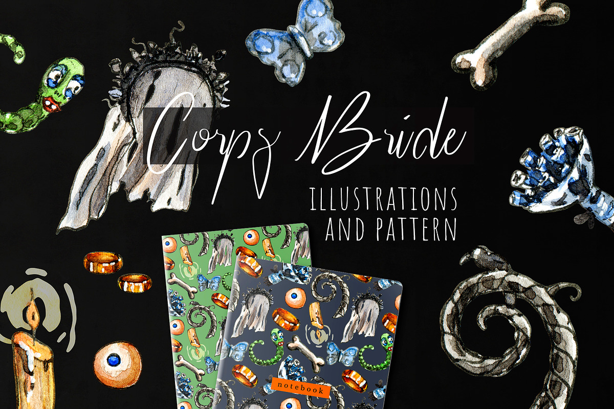 Watercolor Corps Bride in Illustrations - product preview 8