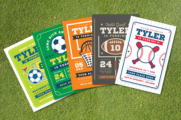 Sports Birthday Invitation in Card Templates - product preview 1