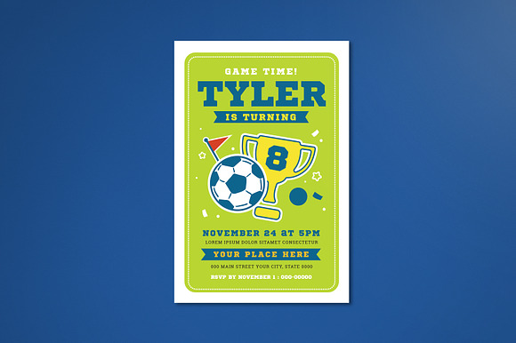 Sports Birthday Invitation in Card Templates - product preview 6