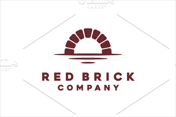 Arch River Canal Brick Bridge Logo