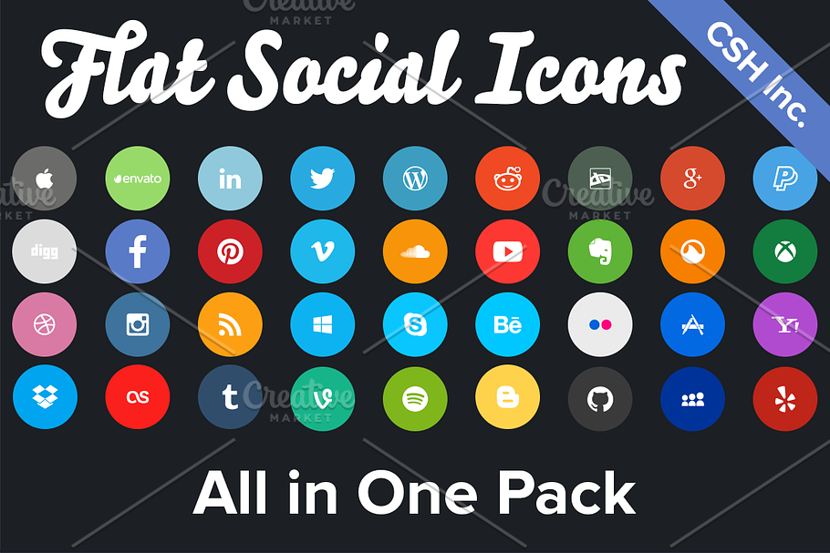 Rounded Social Icons in Graphics - product preview 8