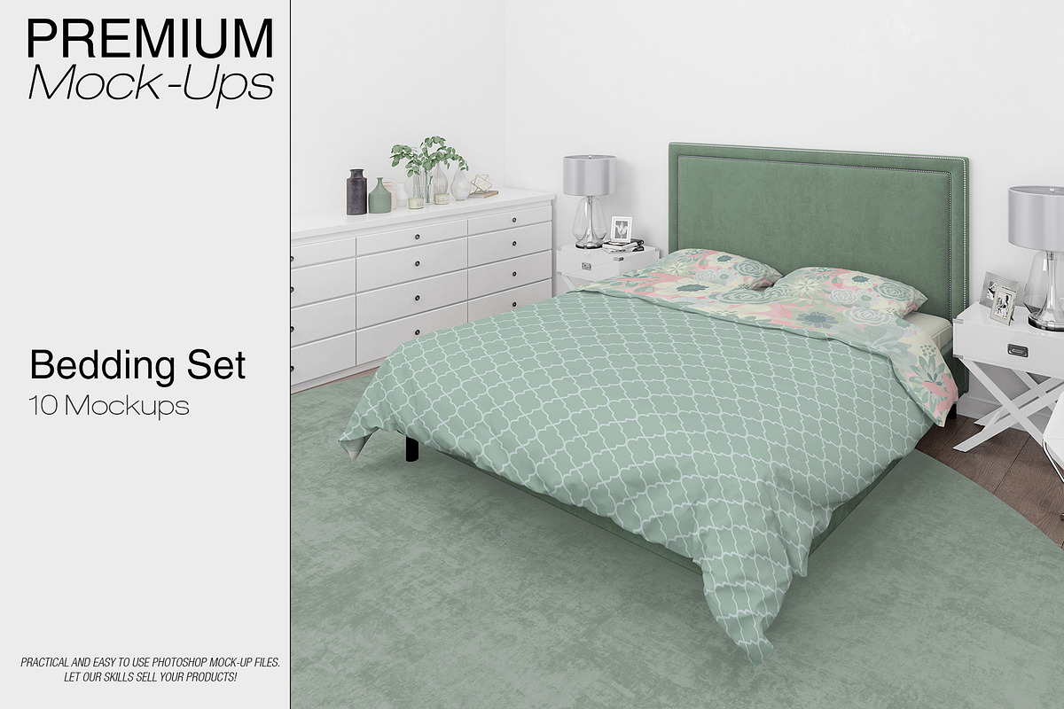Bedding Set - Duvet Sheet Shams in Product Mockups - product preview 8