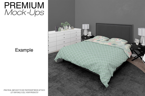 Bedding Set - Duvet Sheet Shams in Product Mockups - product preview 5