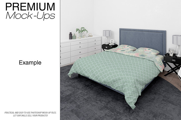 Bedding Set - Duvet Sheet Shams in Product Mockups - product preview 7