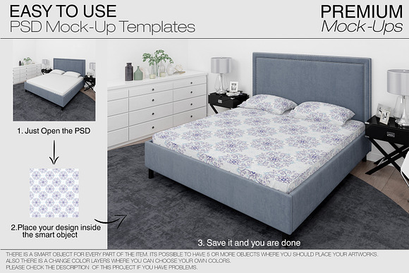Bedding Set - Duvet Sheet Shams in Product Mockups - product preview 16