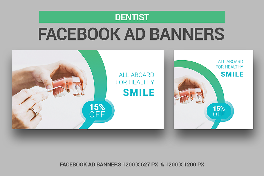 Dentist Facebook Ad Banners in Facebook Templates - product preview 8