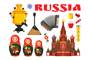 Collection of Russian Culture Vector