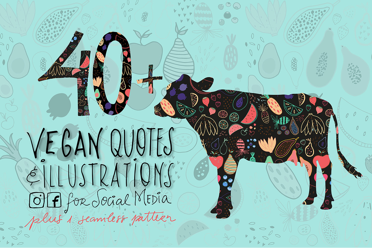 SocialMedia Illustrated Vegan Quotes in Graphics - product preview 8