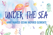 Watercolour sea creatures & elements