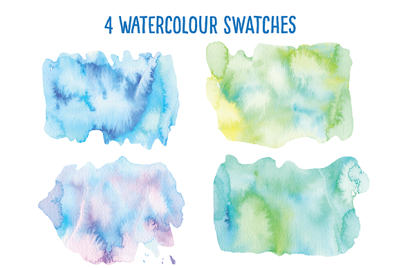 Watercolour sea creatures & elements in Illustrations - product preview 3