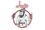 judo logo with judoka