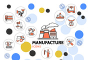 Production linear icons collection