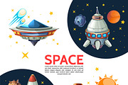 Cartoon colorful space poster
