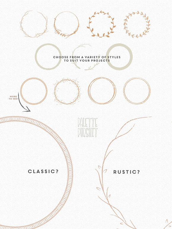 Elegant hand drawn circle frames in Illustrations - product preview 1