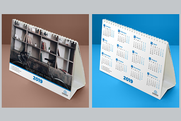 Desk Calendar 2019 (DC009-19) in Stationery Templates - product preview 6