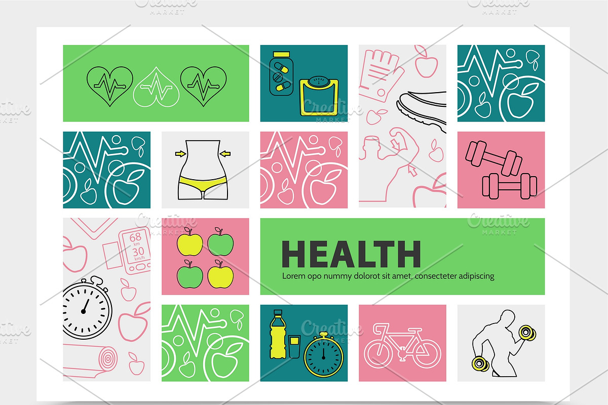 Healthy lifestyle infographic in Graphics - product preview 8