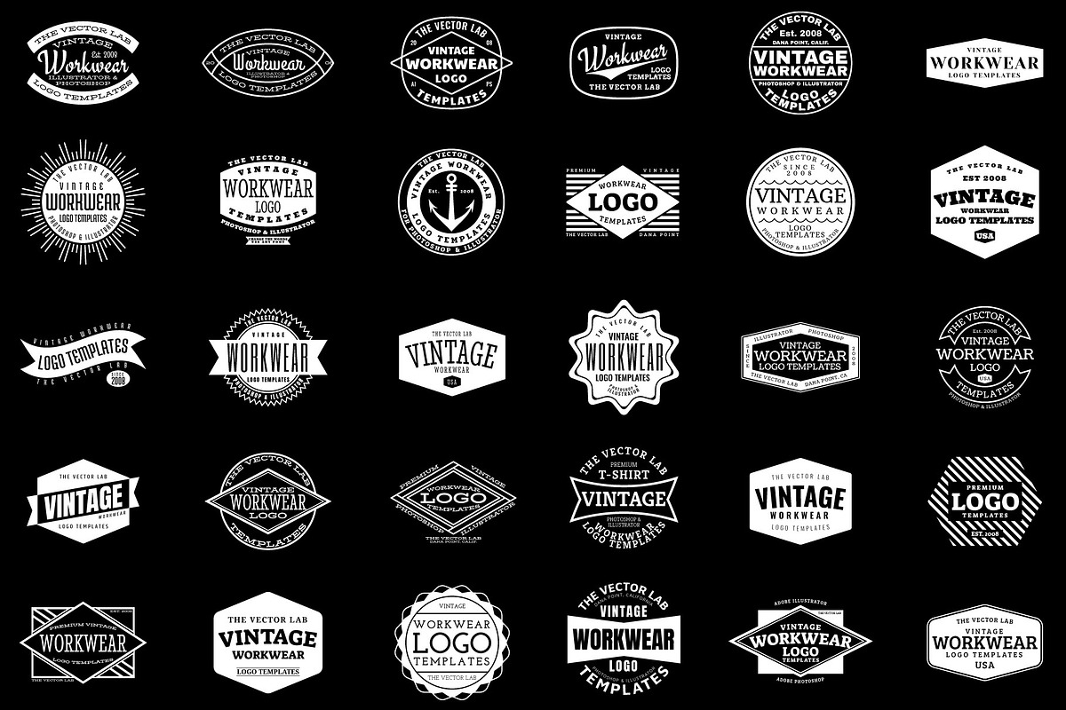 Vintage Workwear Logo Templates in Logo Templates - product preview 8