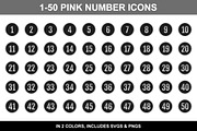 Epic Silver Number Icons 1-50