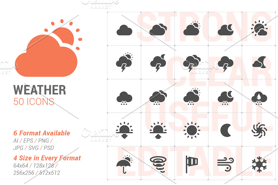 Weather & Forecast Filled Icon in Graphics - product preview 8