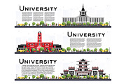 Set of University Campus Study 