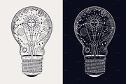 space in the lamp. style engraving