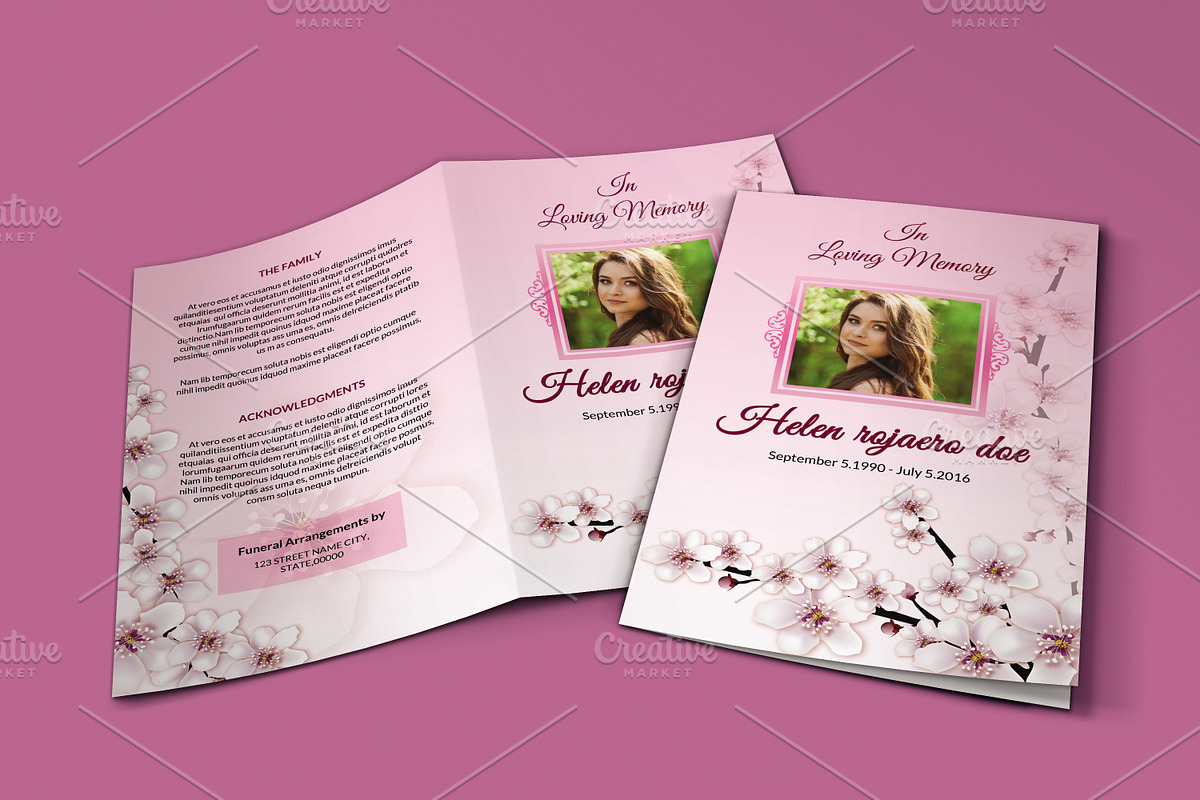 Funeral Program Template - V813 in Brochure Templates - product preview 8
